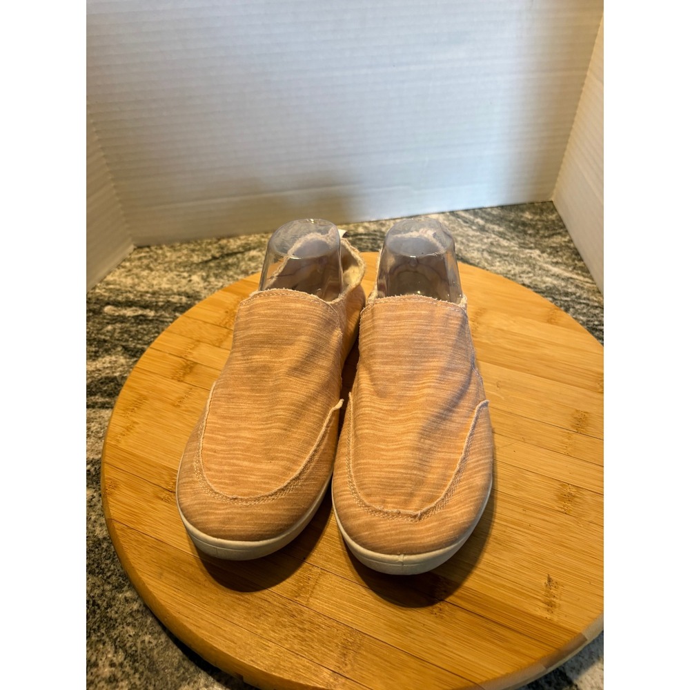 Vionic Beach Malibu Peach Marl Canvas Slip On Sneakers Womens 9
